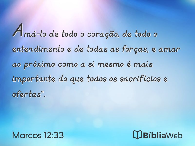 Marcos 12:33 em imagem para compartilhar