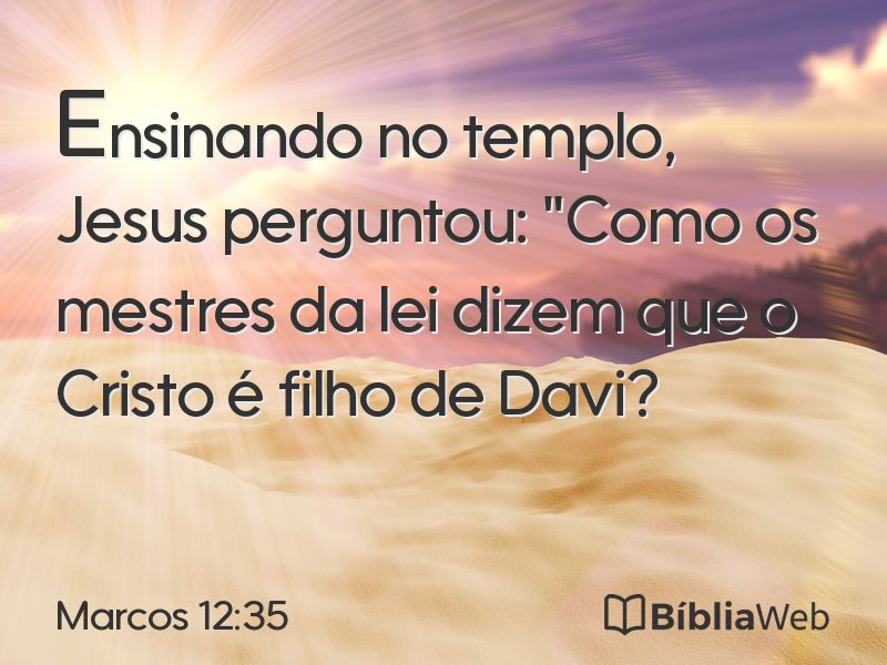 Marcos 12:35 em imagem para compartilhar