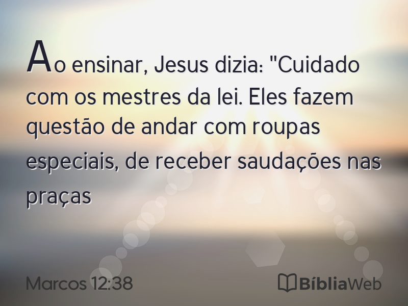Marcos 12:38 em imagem para compartilhar