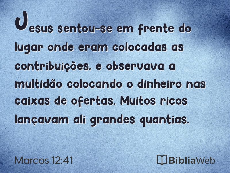 Marcos 12:41 em imagem para compartilhar