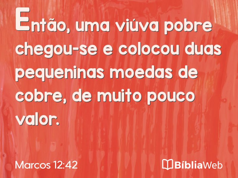 Marcos 12:42 em imagem para compartilhar