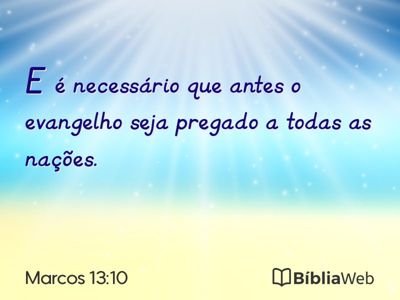 Marcos 13:10 em imagem para compartilhar