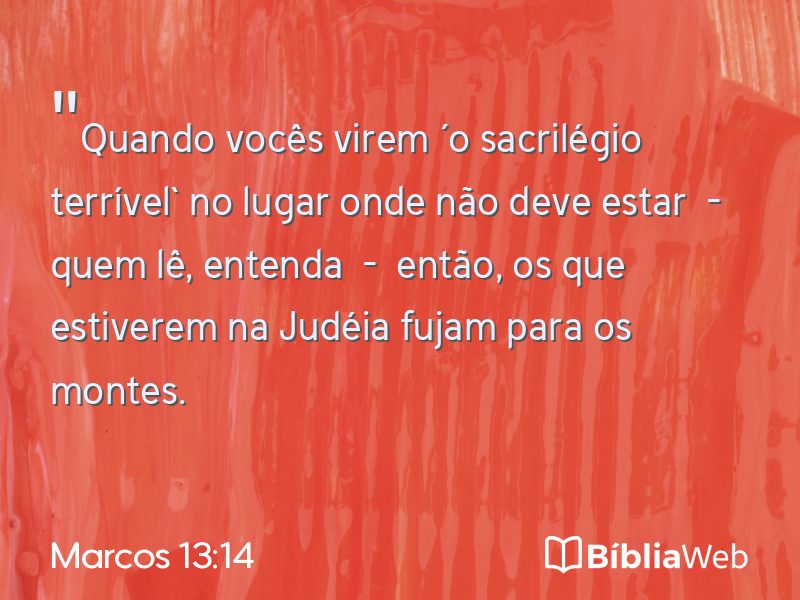 Marcos 13:14 em imagem para compartilhar