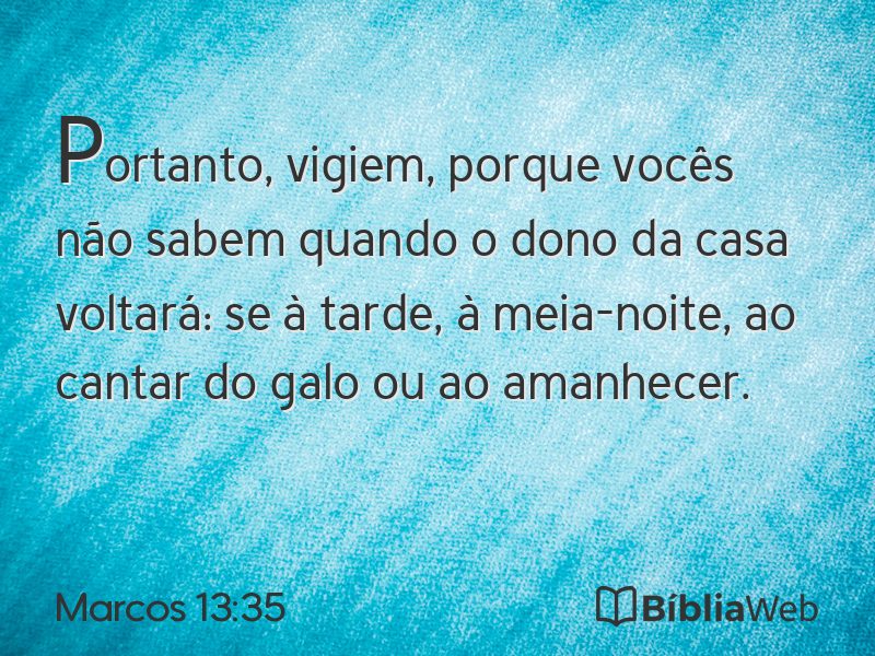 Marcos 13:35 em imagem para compartilhar