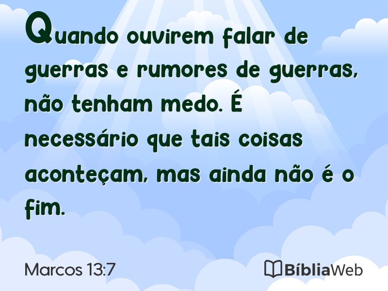 Marcos 13:7 em imagem para compartilhar