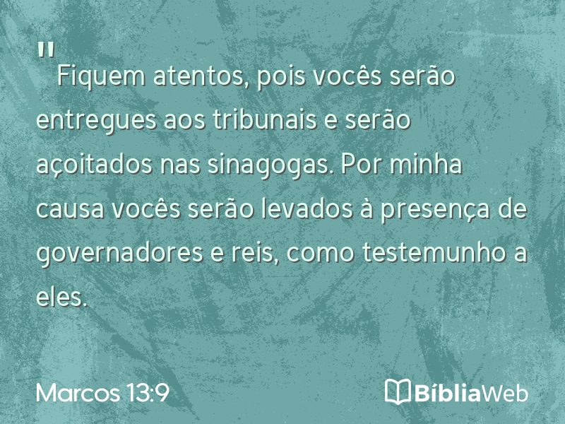 Marcos 13:9 em imagem para compartilhar