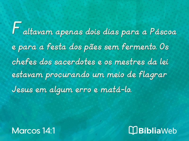 Marcos 14:1 em imagem para compartilhar