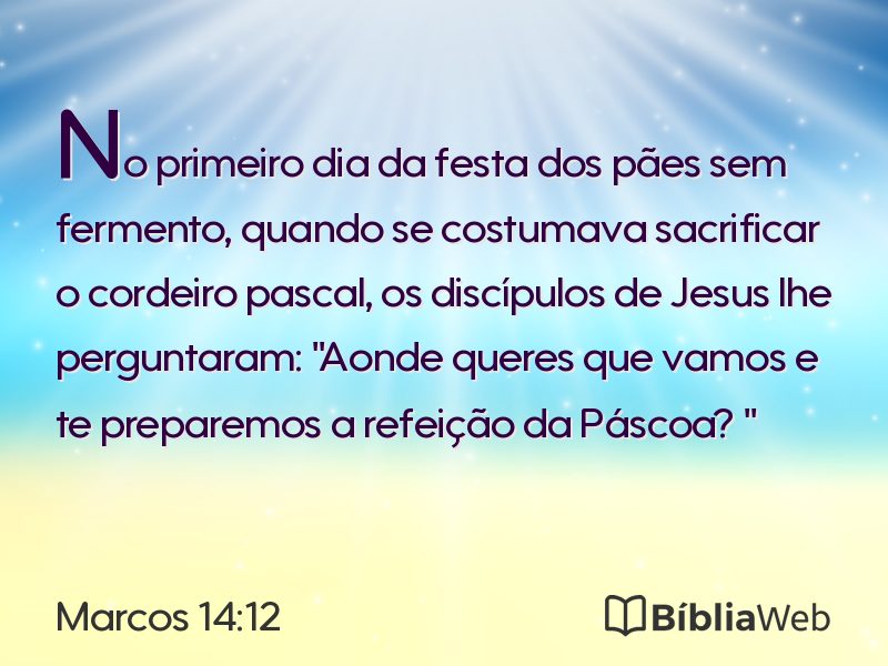 Marcos 14:12 em imagem para compartilhar