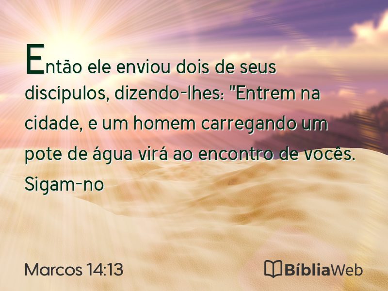 Marcos 14:13 em imagem para compartilhar