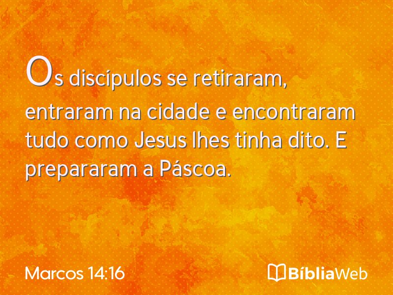 Marcos 14:16 em imagem para compartilhar