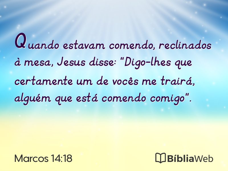 Marcos 14:18 em imagem para compartilhar