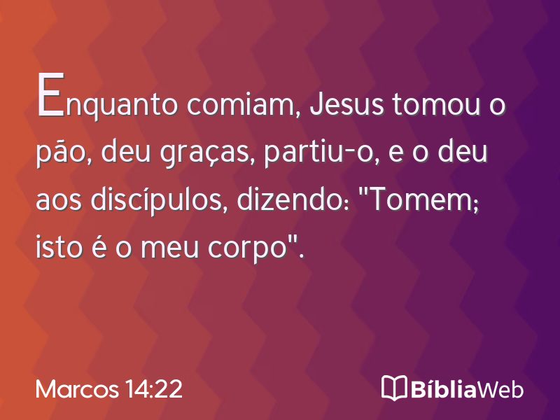 Marcos 14:22 em imagem para compartilhar