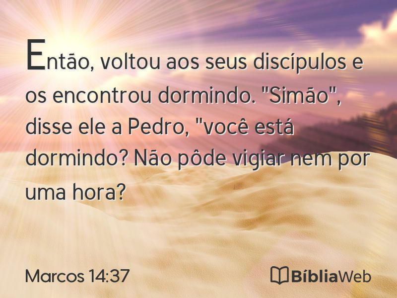 Marcos 14:37 em imagem para compartilhar