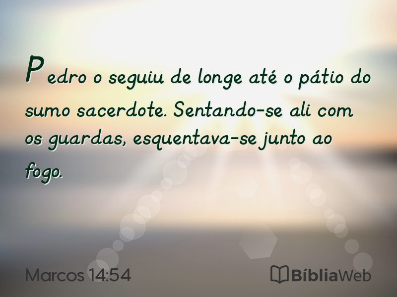 Marcos 14:54 em imagem para compartilhar