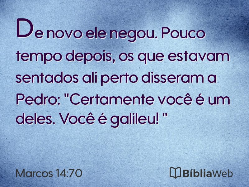 Marcos 14:70 em imagem para compartilhar