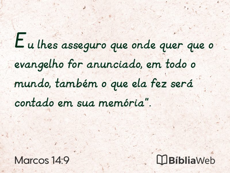Marcos 14:9 em imagem para compartilhar