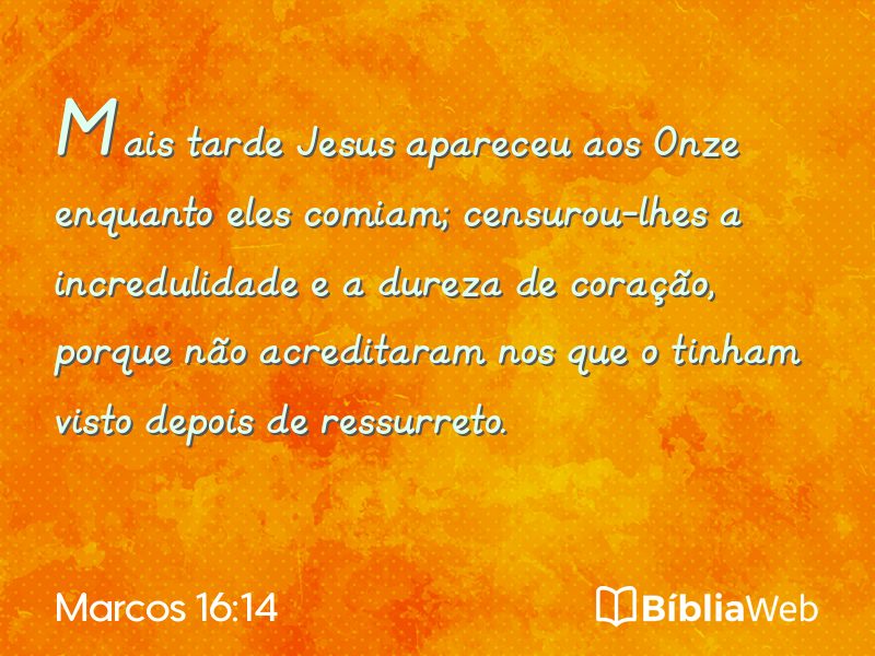 Marcos 16:14 em imagem para compartilhar
