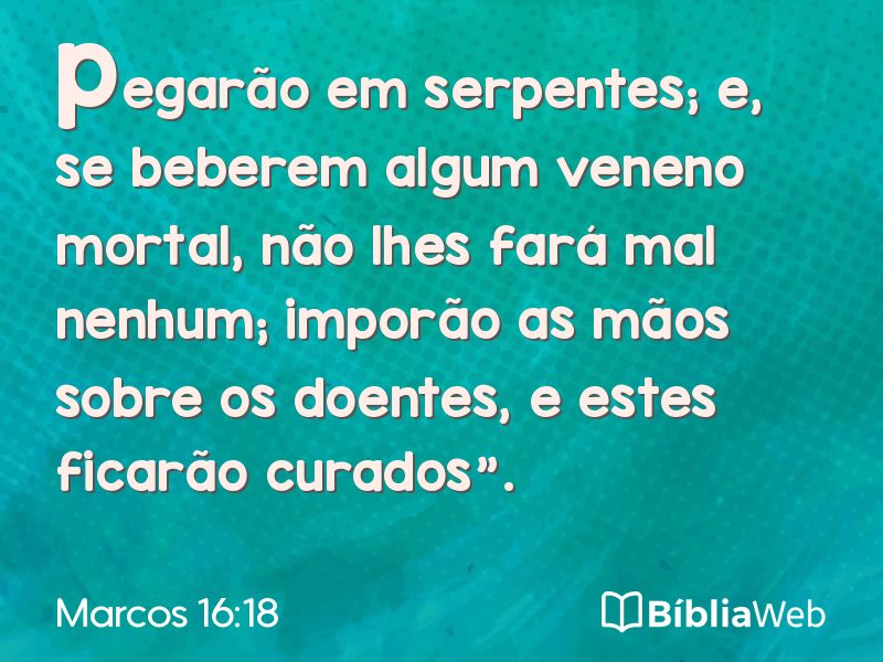 Marcos 16:18 em imagem para compartilhar