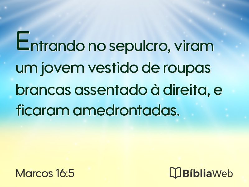 Marcos 16:5 em imagem para compartilhar