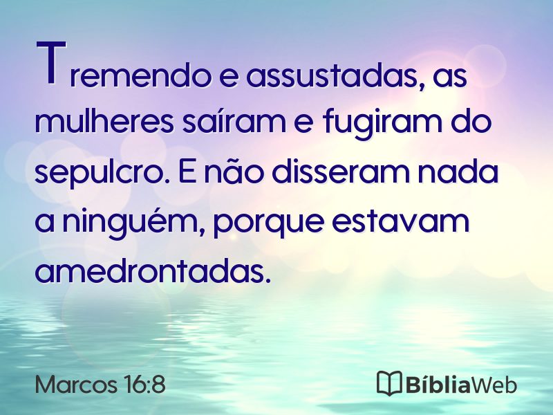 Marcos 16:8 em imagem para compartilhar