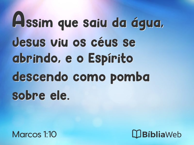 Marcos 1:10 em imagem para compartilhar