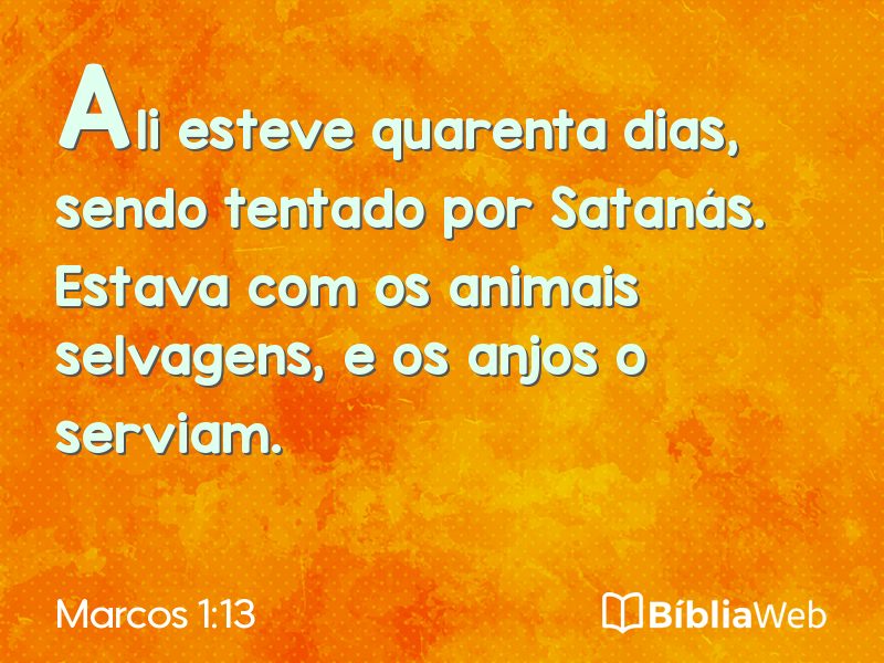 Marcos 1:13 em imagem para compartilhar