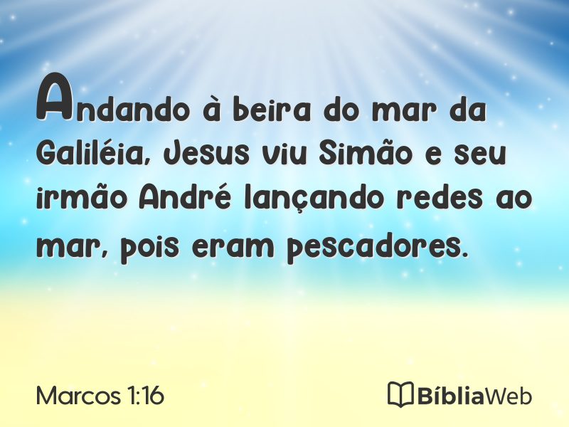 Marcos 1:16 em imagem para compartilhar