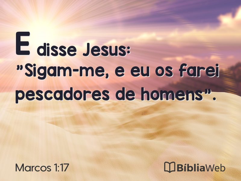 Marcos 1:17 em imagem para compartilhar