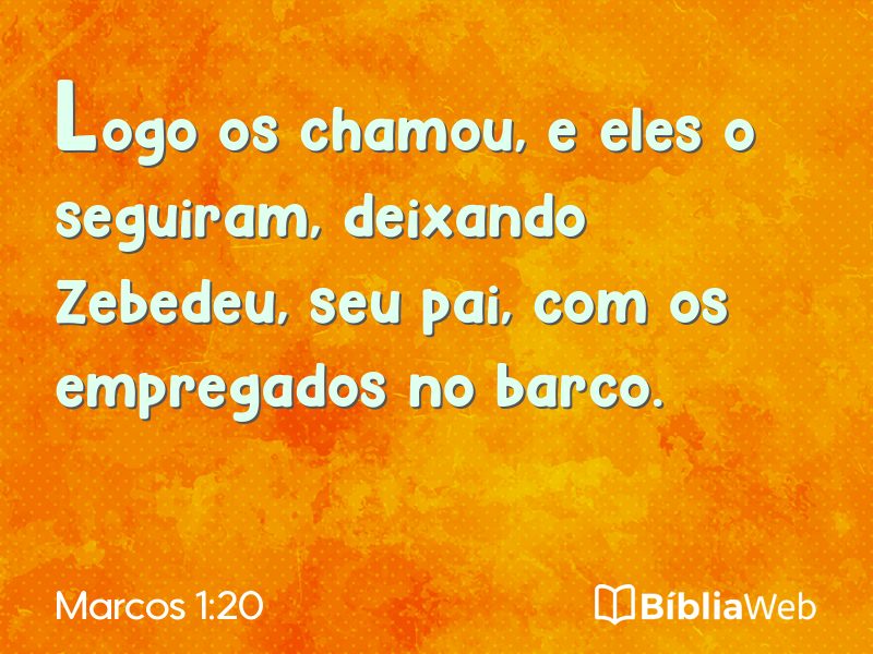 Marcos 1:20 em imagem para compartilhar