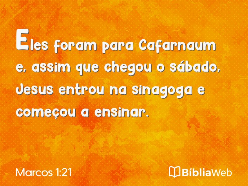 Marcos 1:21 em imagem para compartilhar