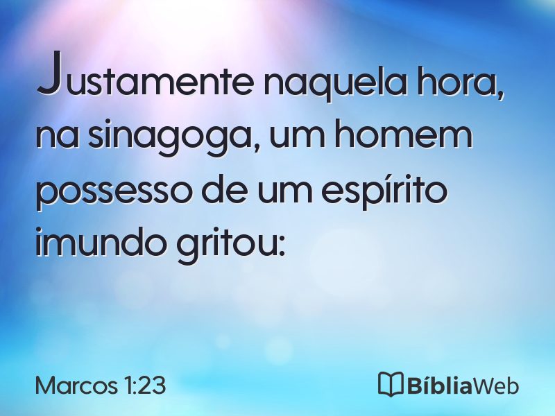 Marcos 1:23 em imagem para compartilhar
