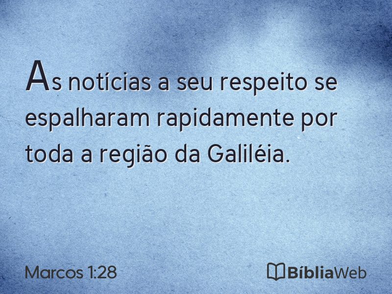 Marcos 1:28 em imagem para compartilhar