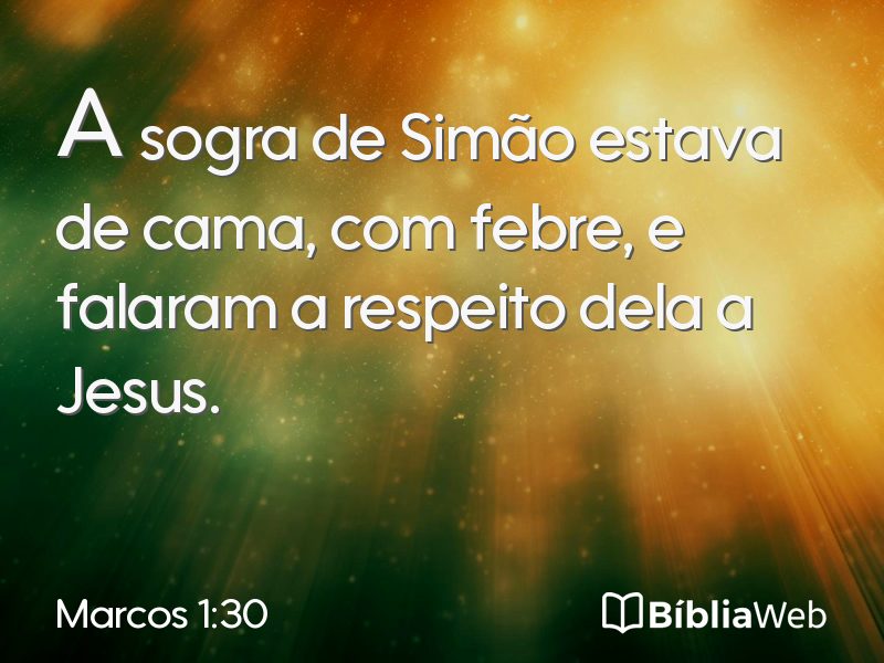 Marcos 1:30 em imagem para compartilhar