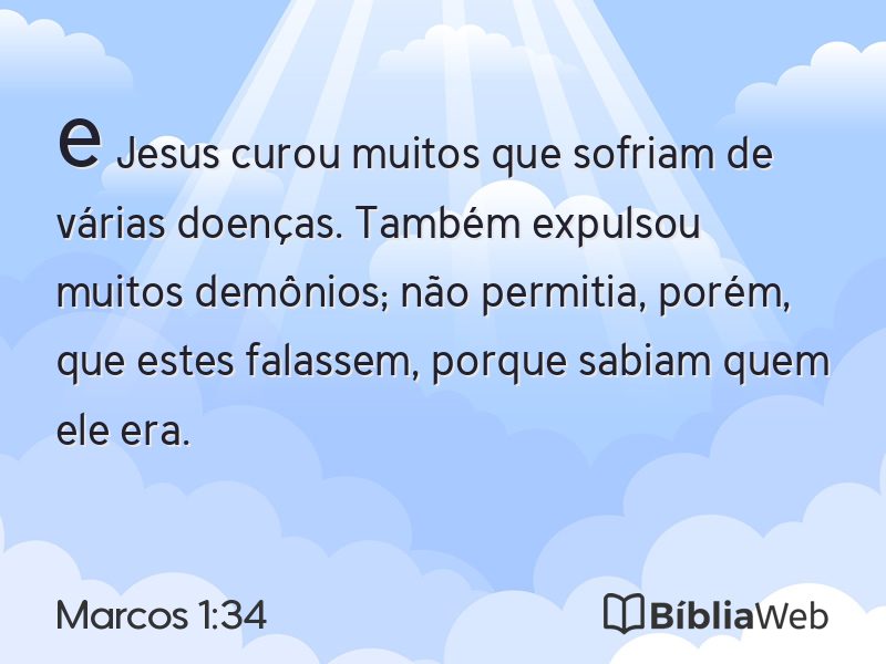 Marcos 1:34 em imagem para compartilhar