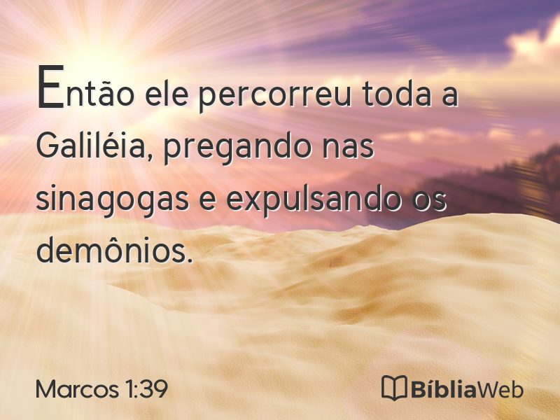 Marcos 1:39 em imagem para compartilhar