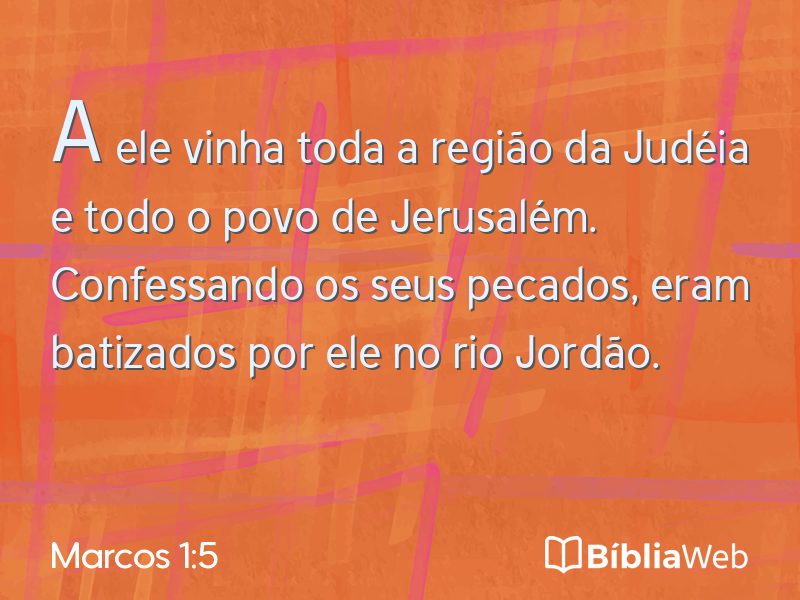 Marcos 1:5 em imagem para compartilhar