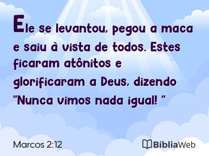 Marcos 2:12 em imagem para compartilhar