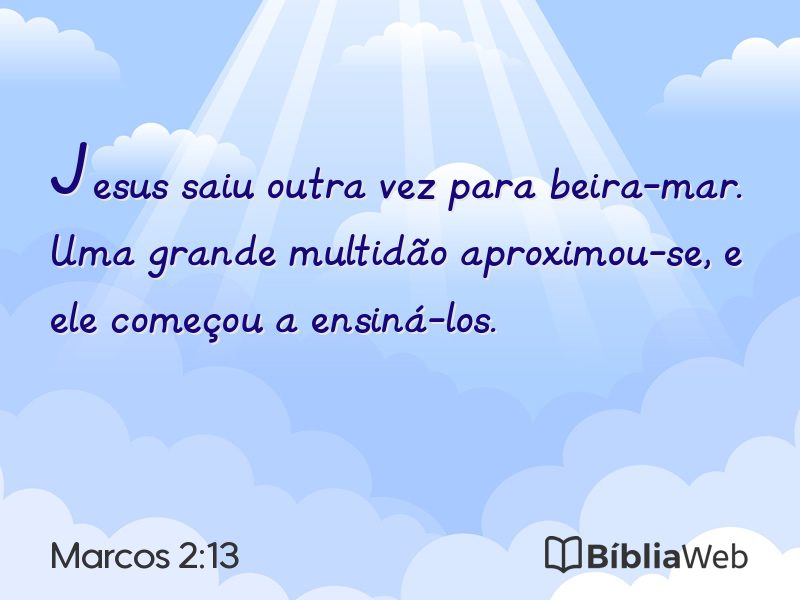 Marcos 2:13 em imagem para compartilhar