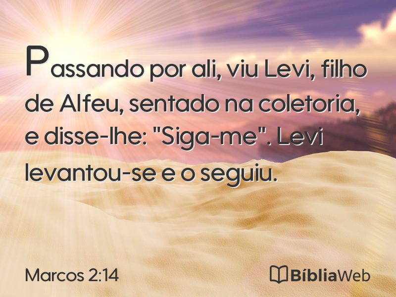 Marcos 2:14 em imagem para compartilhar