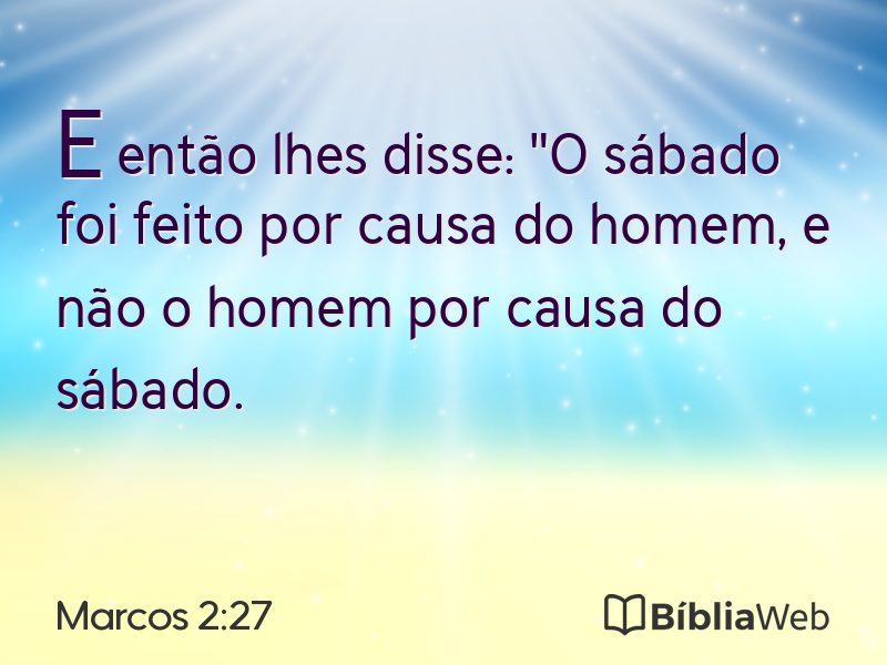 Marcos 2:27 em imagem para compartilhar