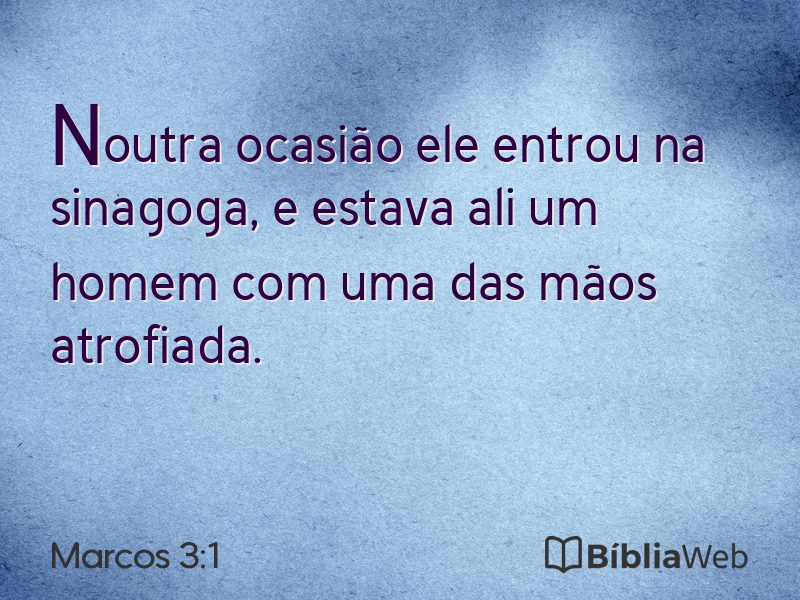 Marcos 3:1 em imagem para compartilhar