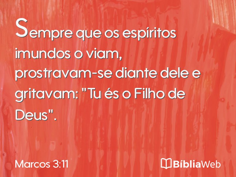 Marcos 3:11 em imagem para compartilhar