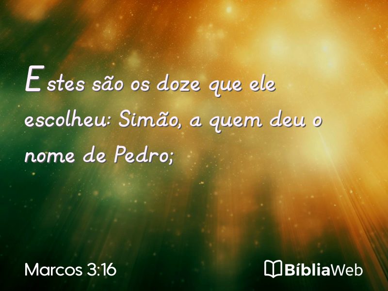 Marcos 3:16 em imagem para compartilhar