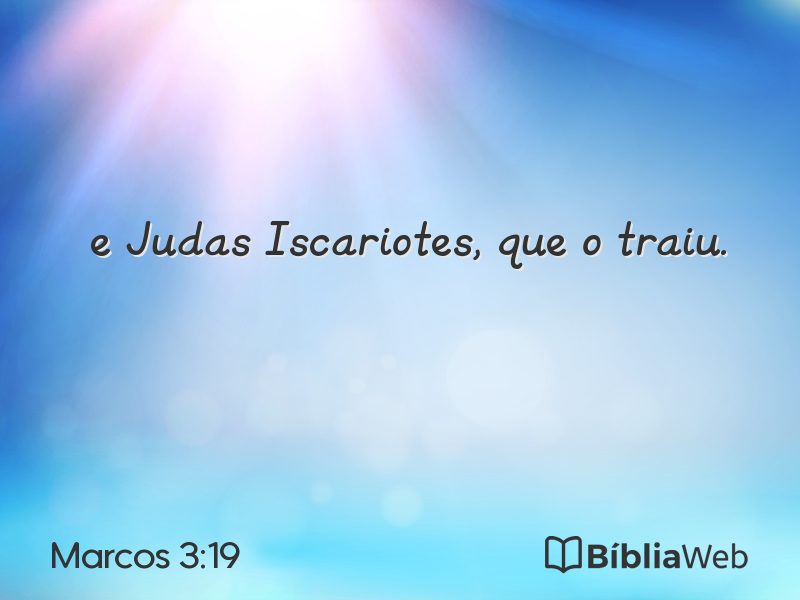 Marcos 3:19 em imagem para compartilhar