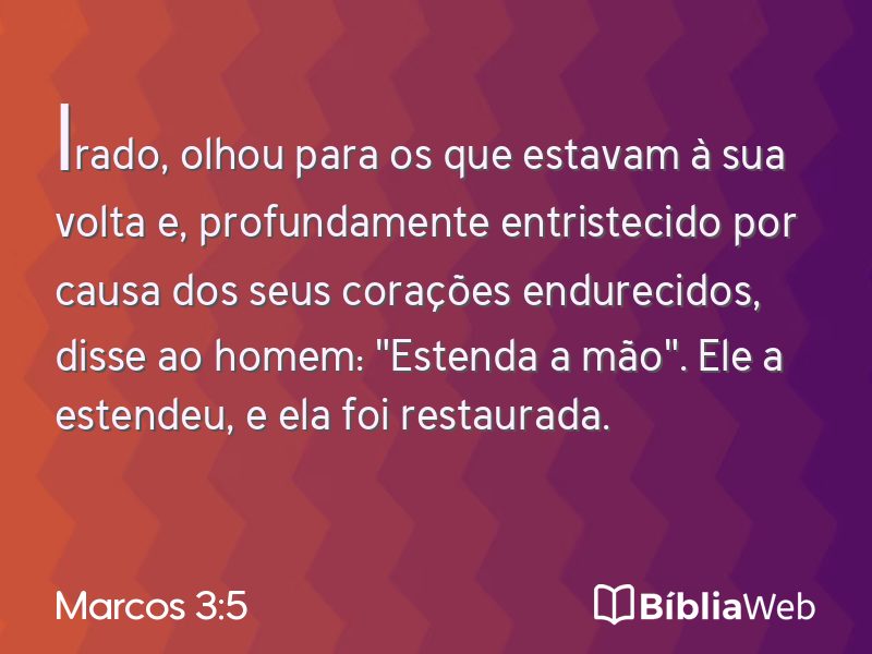 Marcos 3:5 em imagem para compartilhar