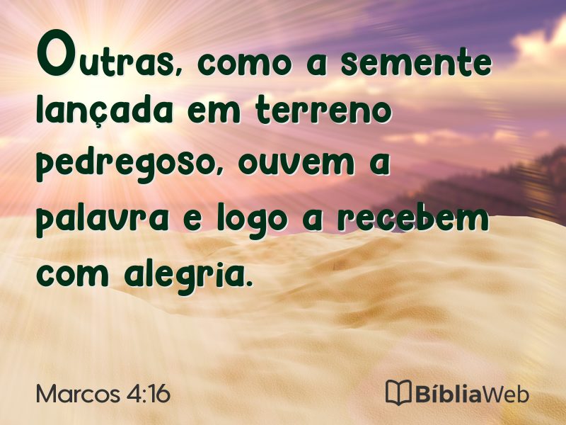 Marcos 4:16 em imagem para compartilhar