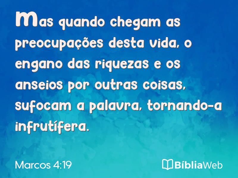 Marcos 4:19 em imagem para compartilhar