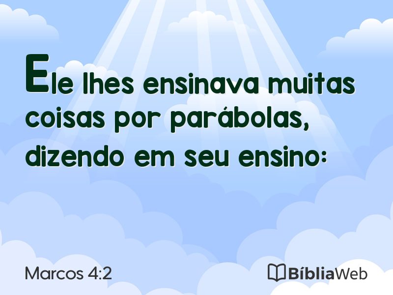 Marcos 4:2 em imagem para compartilhar