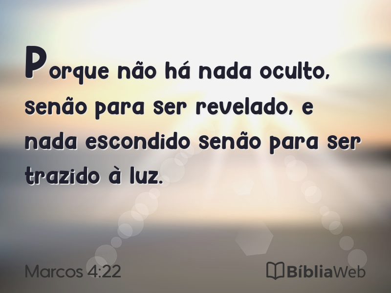 Marcos 4:22 em imagem para compartilhar