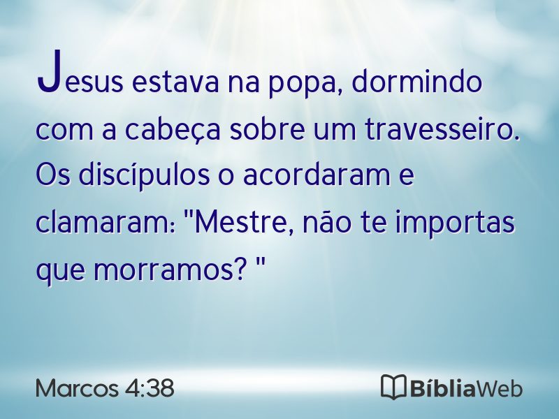 Marcos 4:38 em imagem para compartilhar